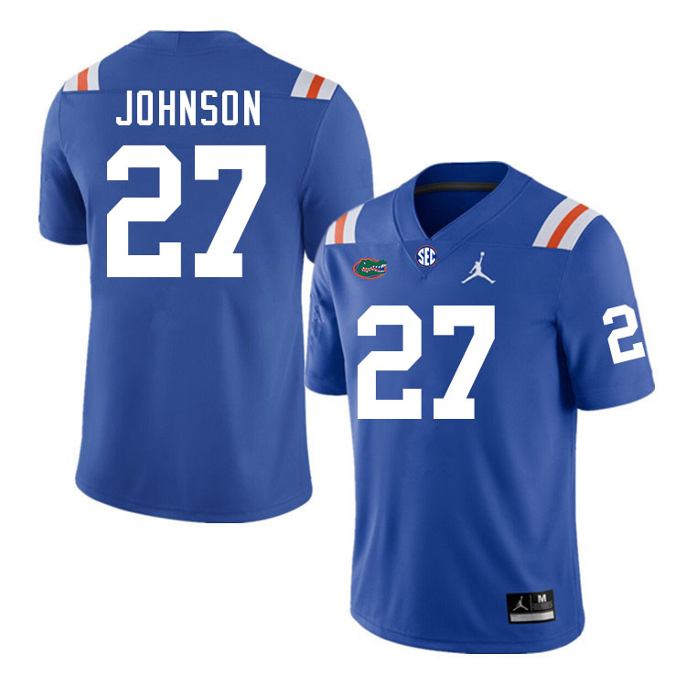 Men #27 Dijon Johnson Florida Gators College Football Jerseys Stitched-Throwback